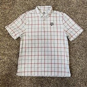 Polo Shirts: Texas A&M - All: Large - Hoodie: XL. A couple have never been.